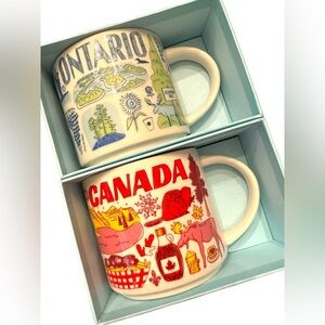 Lot of 2 pcs NEW IN BOX Starbucks mugs Been there Ontario Canada Ceramic coffee